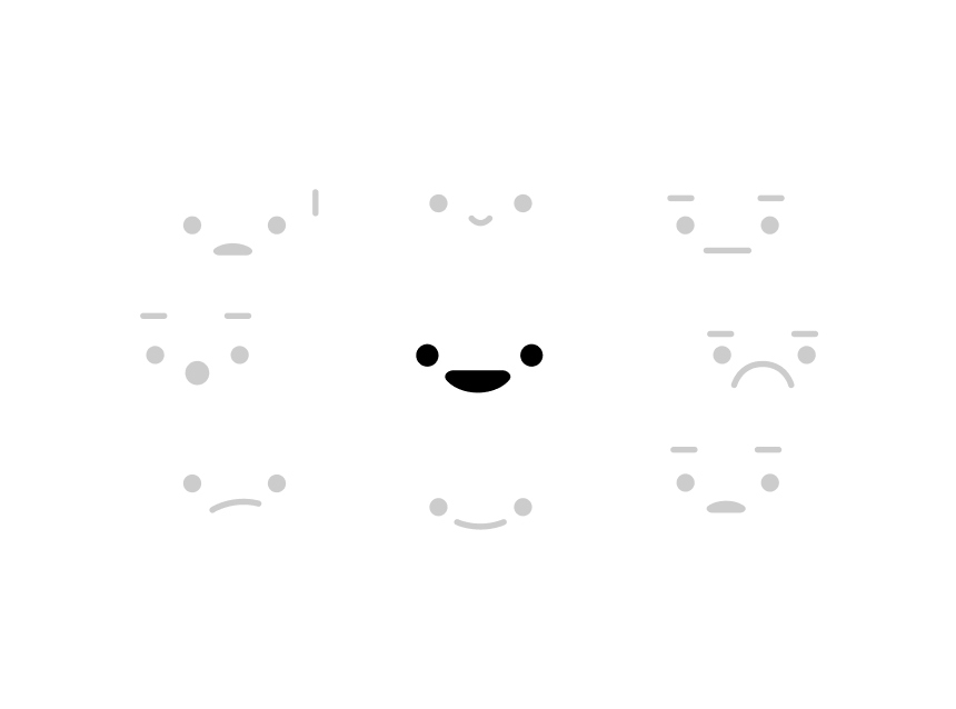 Grid of Stoja creature expressions with one highlighted